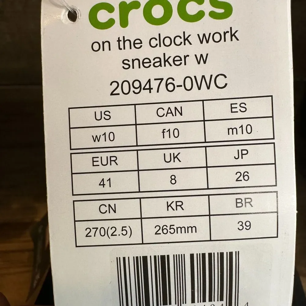 New Womens Crocs On The Clock Black Comfort Work‎ Sneakers Shoes Size 10 M